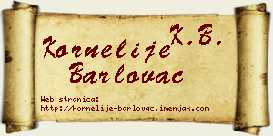 Kornelije Barlovac vizit kartica